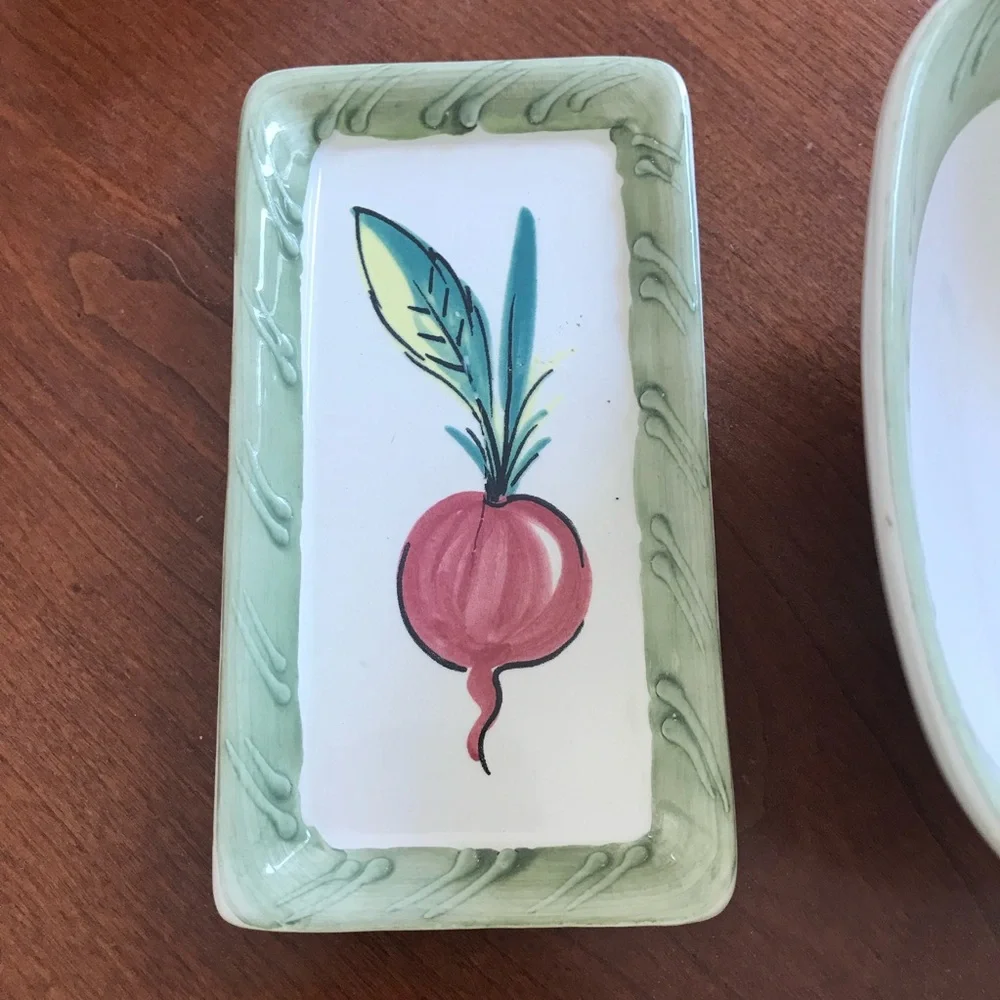 Crate & Barrel Vintage Ceramiche Toscane Handpainted Vegetable Set